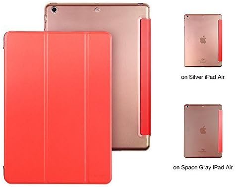 ESR iPad Air Case, Smart Case Cover [Synthetic Leather] Translucent Frosted Back Magnetic Cover with Auto Sleep/Wake Function [Light Weight] for iPad 5 (Classic Red)