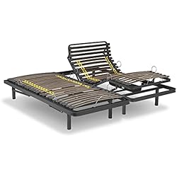 Camas Articuladas Matrimonio Ferlex - Cama de Matrimonio articulada eléctrica | Estructura Robusta | Lamas de Madera Resistentes (160x190, Mando inalámbrico)