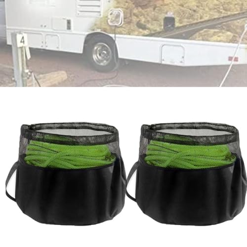 NiuLumea Bolsa de almacenamiento impermeable para manguera para uso en jardín y caravana, capacidad de 30 m, parte superior de malla transpirable, tela Oxford 600D, paquete de 2