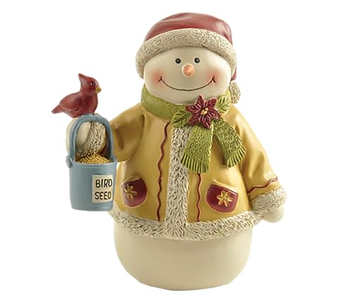 MeritMode Pupazzo di neve da 9,5 cm con uccello rosso