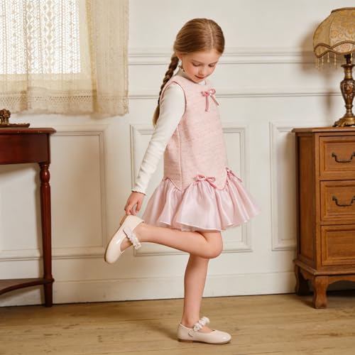 Image of GINFIVE Toddler Girls Dress Shoes Little Girls Mary Janes Ballerina Flats Shoes Toddler