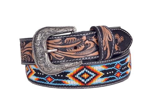 Western Genuine Leather Beaded Belt For Men and Women 30HQ111