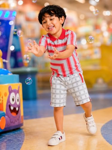 Image of Pilolo Kids Soft Cotton Terry Lycra Adjustable Drawstring Pocket Shorts for Boys