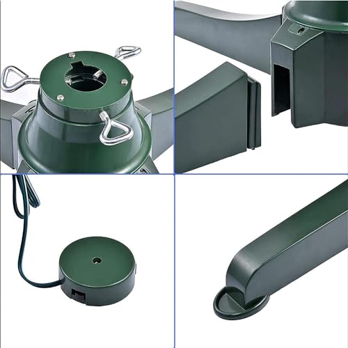 Base giratoria de 360° para soporte de árbol de Navidad para árboles artificiales de 3 metros (9,8 pies), soporte de ABS resistente, diseño estable y antideslizante para decoración navideña de inter