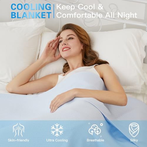 Image of AmyHomie Cooling Blanket 79 inchx91 inch, 100% Rayon Derived from Bamboo