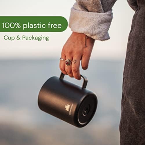 Groenenberg Stainless Steel Mug 350 ml, Double-Walled Coffee Cup with Thermal Effect, Matte Black, Outdoor Coffee Mug with Double Wall