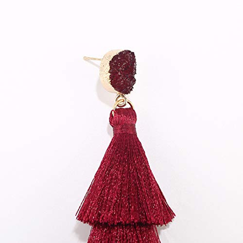 Tassel Earrings Layered Tiered Linear Drop Fashion Trending Earrings4