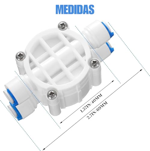 JACAR 4-Wege-Ventil für Umkehrosmoseanlagen, 5-stufig, kompatibel mit allen Osmoseanlagen und allen 6-mm-Anschlüssen und Rohrverbindungen.