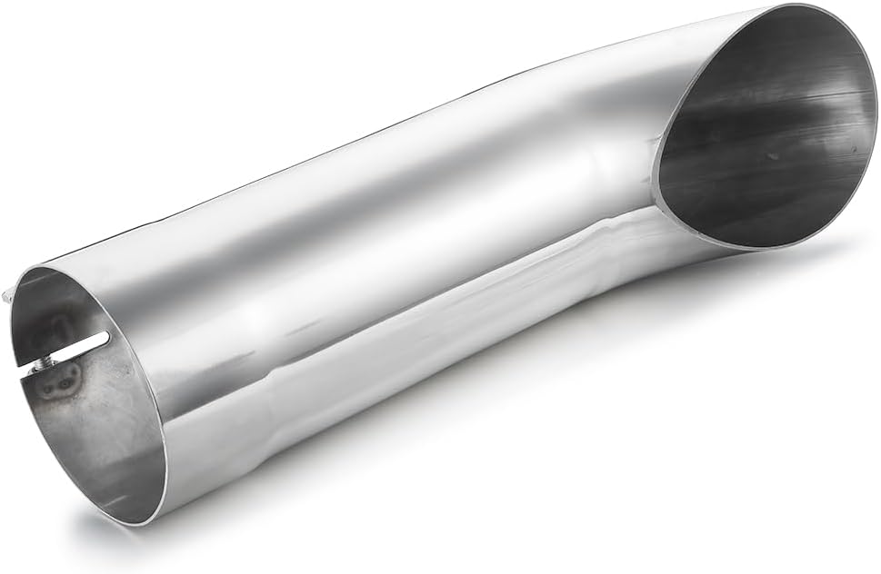 LCGP 4 Inch Inlet Turn Down Exhaust Tip, 4 Inch Inside Diameter Inlet, 15’’ Length Stainless Steel Turn Down Exhaust Pipe