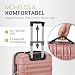 Juskys Kofferset Rom 4-teilig Hartschale Rosa, 360° Rollen