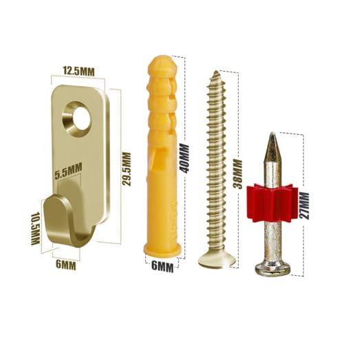 Image of 10-Pack Heavy Duty Wall Mount Hooks,304 Stainless Steel Mini J Hook,Keyhole Hanger,for Hanging Picture Frames,Mirror,Wire (Gold)