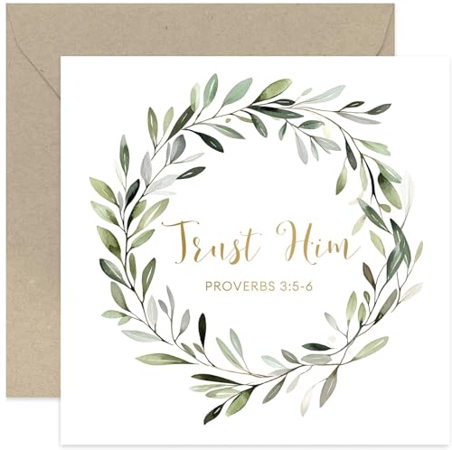 Religious Greeting Cards - Love and Support Religious Card for Friends and Family - Tough Times, Bereavement, Loss, Sympathy, Thinking of You - Proverbs | Bible Verse Card