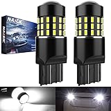 ❷【54 - Chipset SMD 3014, Súper Brillante】: alto brillo 54SMD 3014 Chipset.300% más brillante que la bombilla halógena original, carcasa de aluminio completa con lente de vidrio para una salida de luz máxima, disipador de calor de aluminio de calidad aeronáutica con baja temperatura, incorporado en corriente constante IC para una vida útil más larga y bajo consumo de energía.