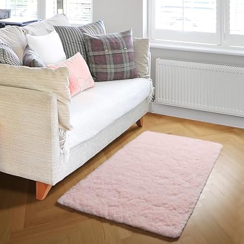 ONASAR Pink Area Rug for Girls Bedroom, 2x3 Fluffy Cute Indoor Bedside Floor Rugs, Ultra Soft Plush Furry Fuzzy Shaggy Carpets for Baby Kids Teen Dorm Playroom Kawaii Princess Room Home Decor Cover