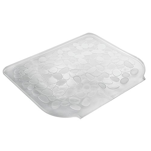 InterDesign Pebblz Kitchen Dish Drain Board for Pots, Pans, Glasses, Bowls - Large, Clear