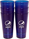 New (6) Pepsi Cola Restaurant Blue Globe Plastic Tumblers Cups 24 oz Carlisle