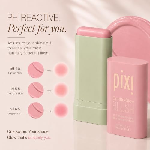 Image of Pixi On-the-Glow Blush - Fleur, Hydrating Tinted Moisture Blush Stick with Ginseng, Aloe Vera & Fruit Extracts, For Cheeks & Lips, 19g / 0.6oz, Paraben-Free