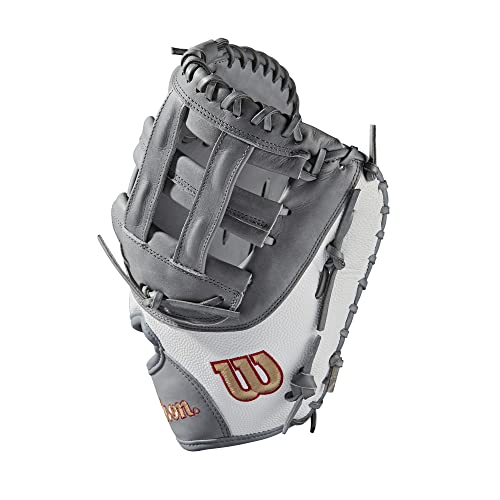 Wilson 2021 A2000 Sp1Bss 12.5" Fastpitch Glove - Right Hand Throw, First Base, Grey/White #TOP3