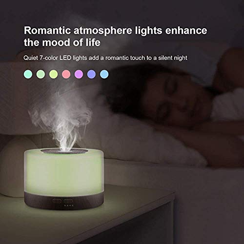 Difusor De Aromas, Umidificador De Ar Ultra-Sônico 500Ml, Difusor De Óleo Essencial, Abajur Led, Lâm