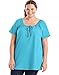 Just My Size Women's Plus-Size Slub Jersey Crochet Trim Tunic with Drawcord