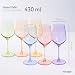 KONZEPT 6er Weingläser Set, 470 ml – stilvolle bunte Stielgläser aus Glas in 6 Farben, elegante Weißweingläser & Rotweingläser, ideal für Cocktails, Wasser und erfrischende Getränke