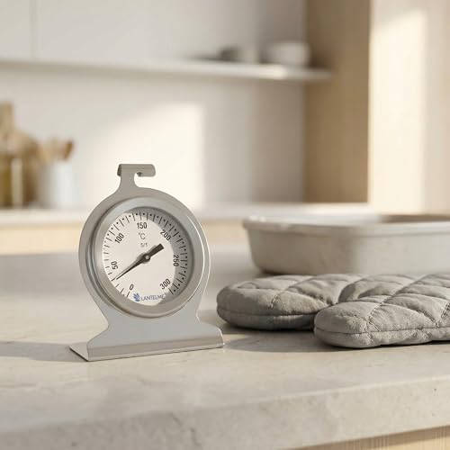 Foto von Lantelme Ofenthermometer Edelstahl Analog bis 300 Grad zum Aufhängen oder Stellen im Backofen 5843
