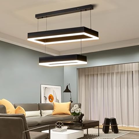 Mikeru Rectangular Double Pendant Light with Remote Cover