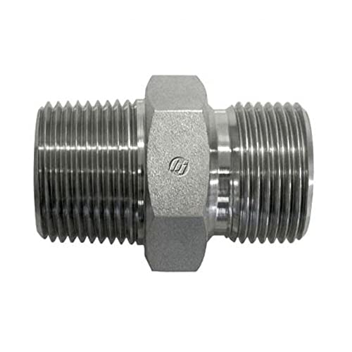 Brennan Industries 7032-08-08 Steel Straight Nipple Conversion Adapter Fitting, 1/2