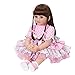PURSUEBABY Beautiful Reborn Toddler Girl Dolls Melinda 24 inch Doll with Long Hair Real Life Vinyl Reborn Baby Dolls for Girls Christmas with Gift Box Set