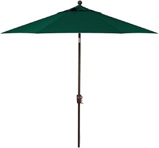Treasure Garden 7.5-Foot (Model 907) Push Button-Tilt Market Umbrella with Bronze Frame and Sunbrella® Fabric: Forest Green