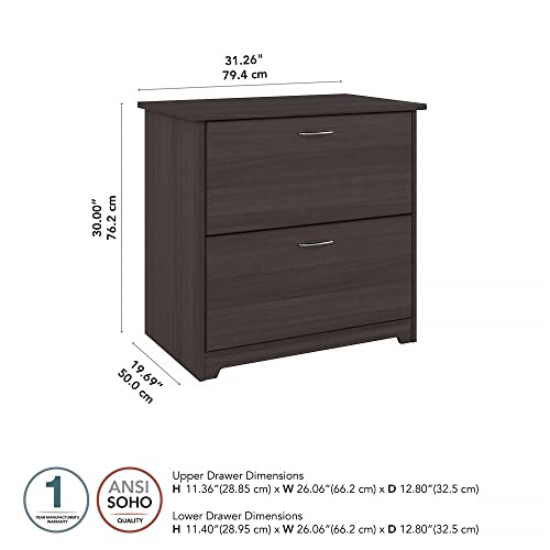 Bush Furniture Cabot 2 Drawer Lateral File Cabinet, Heather Gray #TOP2