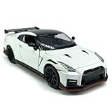 1:32 Scale 2023 GT-R Nismo (R35) Sports Car Model Toy Car Metal Diecast Toy Vehicle, Doors Open, Light Sound, Pull Back, Toys for Boys Kids Gifts, Men Collection, Home Office Décor, White