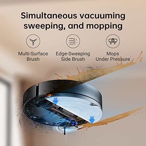 Image of Dreametech L10 Pro Robot Vacuum and Mop, 4000Pa Strong Suction, 2.5h Runtime, Works with Alexa /Google Home /APP, 3D Obstacle Avoidance, Superb LiDAR Navigation, Ideal for Pet Hair, Carpets, Hard Floor