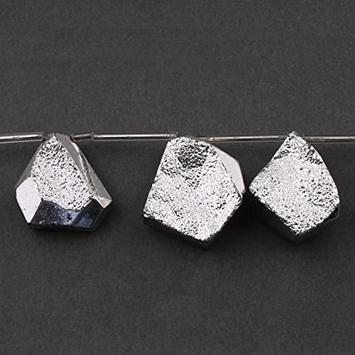Mystic Silver Druzy Briolette fil de perles grises pour création bijoux pendentif 23mm-35mm