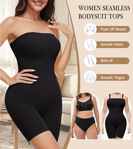 Strapless Shapewear Bodysuit Body Shaper for Women Under Dress Butt Lifter Tummy Control Full Body Shapewear3