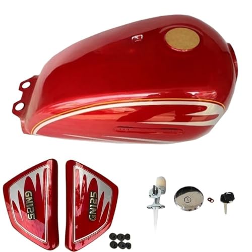 Réservoir carburant moto en métal avec robinet et couvercle pour GN125 HJ125