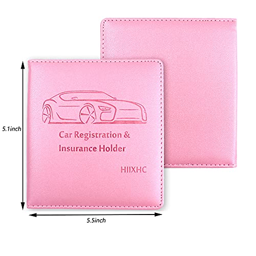 Car Registration And Insurance Holder, 5.5 X 5 Inch Pu Leather Vehicle Glove Box Organizer Wallet Case Organizer For Insurance Card, Driver License, Essential Document, Paperwork #TOP2