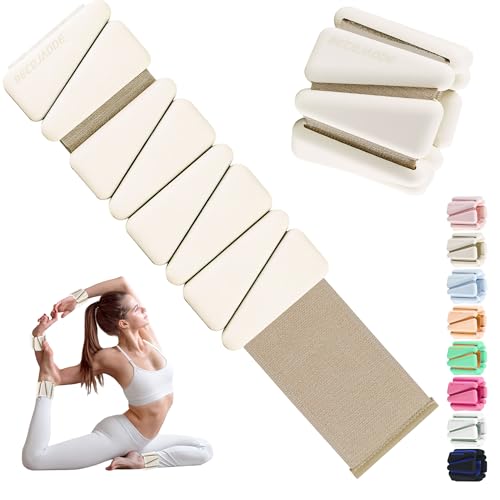 Image of BECOJADDE Ankle Weights for Women Wrist Weights Set of 2 (1 lb /2 lb Each) Adjustable Arm Leg Weight for Womens Men Suitable for Walking Swimming Running Pilates Yoga Gym