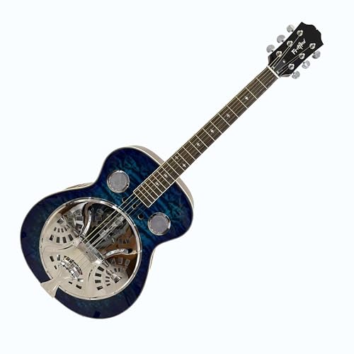 40-Inch Resonator Guitar with Spruce Top & Sapele Body, Okoume Neck, Rosewood Fingerboard | Bronze Strings | Beginner guitar (Sky Blue)