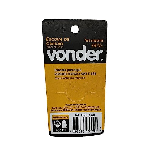 Kit com 5 pares Escova Carvão Compatível com Tupia Vonder TLV550
