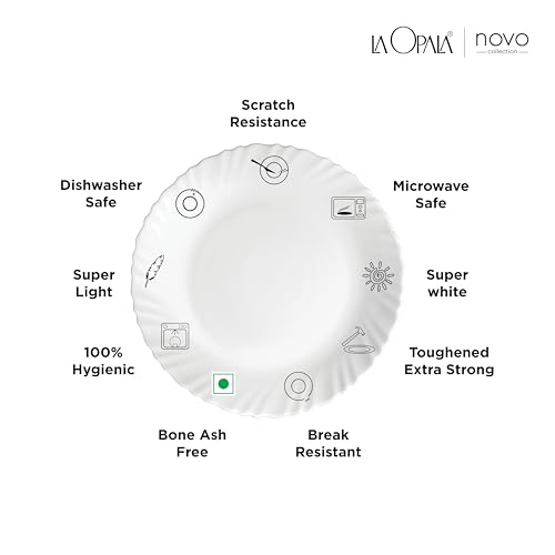 Image of La Opala Novo Collection Opal Glass Crockery | Coffee Set 7 pcs | Coffee Mug with Coffee Pot, Lush Greens | for Tea & Coffee | Microwave Safe | 100% Vegetarian | Extra Strong | Light & White