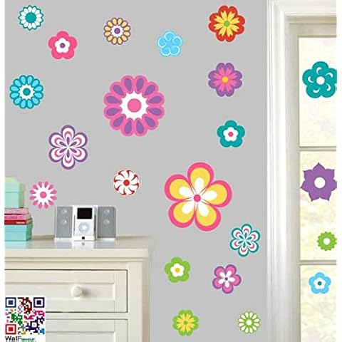 Colourful Abstract Flowers Vinyl Stickers Pack Cover