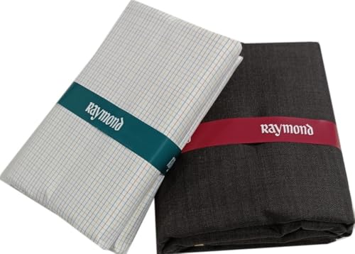Image of Raymond Premium Unstitched Formal Shirt Fabric, Cotton Blend Stripes, 150 x 150 cm, Regular Fit, Professional Wear Collection