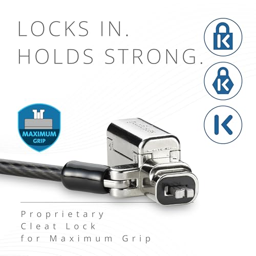 Image of Kensington Universal 3-in-1 2.0 Keyed Laptop Lock, Fits T-bar, Nano, N17, Wedge-Shaped Lock Types, 6-Foot Computer Security Locking Cable, Compatible with Dell, HP, Lenovo, K63389WW