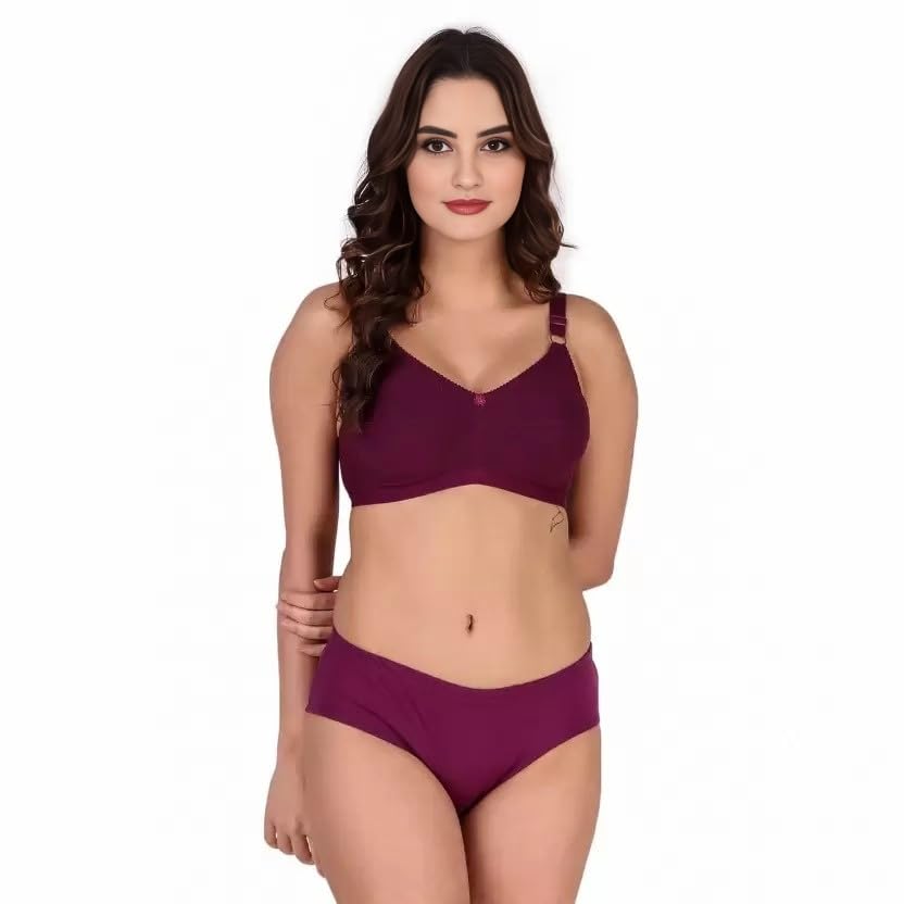renshi Women Lingerie Set Light Weight Padded with Full Coverage Women Cotton Bra Panty Set Sexy Bra Panty Set Women Innerwear-picture-42