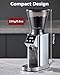 Tuni G1 Conical Burr Coffee Grinder, 48 Grind Settings Anti-static Burr Mill, Precision Electronic Timer and LED Touchscreen for Espresso/Drip/Cold Brew/French Press, Stainless Steel, Silver