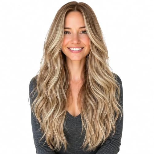 Moresoo Human Hair Butterfly Weft Extensions, Balayage Light Brown