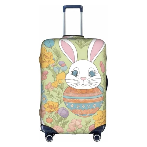 Easter Bunny Floral Tsa Approved Luggage Cover For 18-32 Inch Suitcases Scratch-Resistant Stretch Luggage Cover