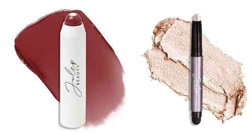 Julep It's Balm 2-in-1 Lip Balm + Buildable Lipstick with Semi-Gloss Finish for Dry, Cracked & Chapped Lips, Brandy Wine - Eyeshadow 101 CrÃ¨me to Powder Waterproof Eyeshadow Stick Pearl Shimmer