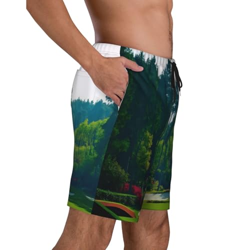 Golf Court Beach Short for Men Polyester Peach Skin Quick-Drying Trunks Pool Swimwear S-3xl3